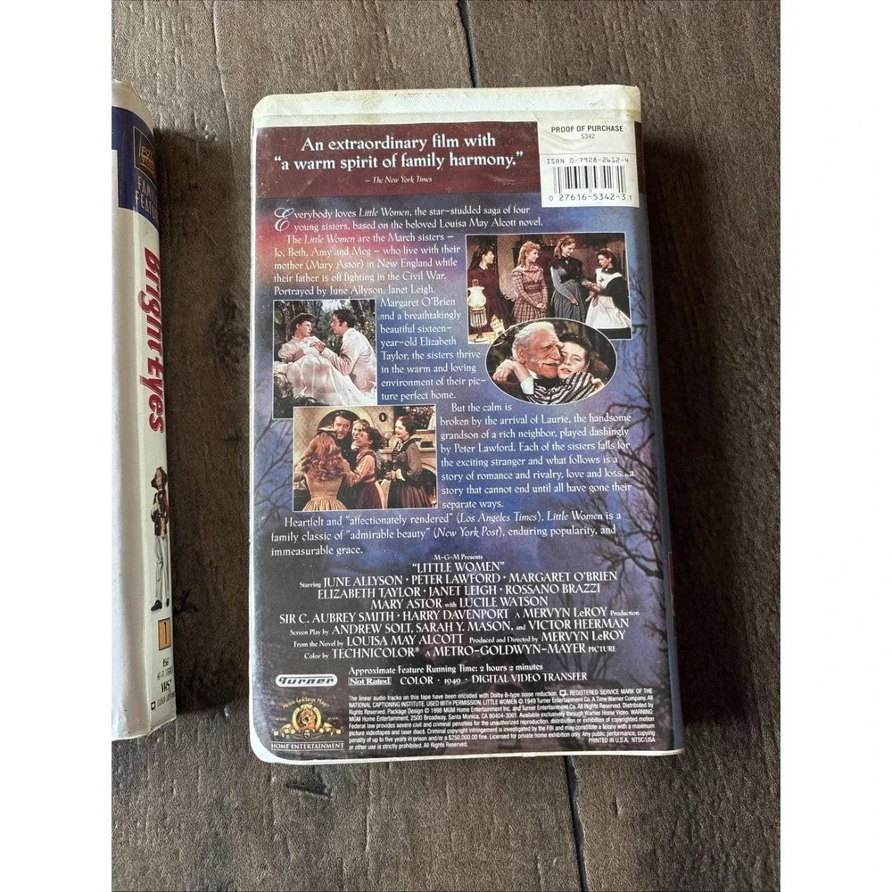 Vintage Shirley Temple Bright Eyes Little Women VHS Video Tapes Clam Shell Lot